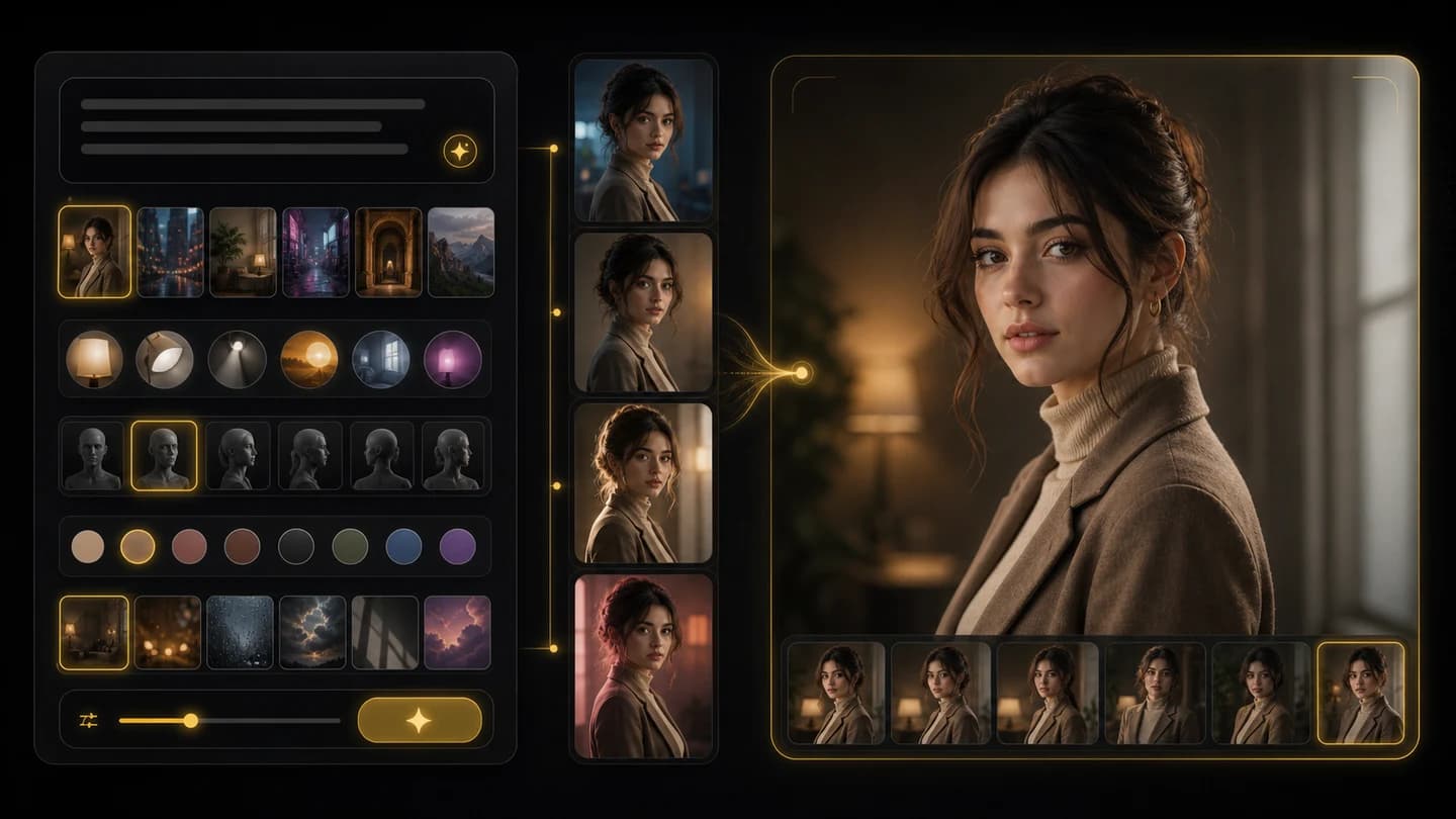 Prompt controls guiding an AI girl portrait generator