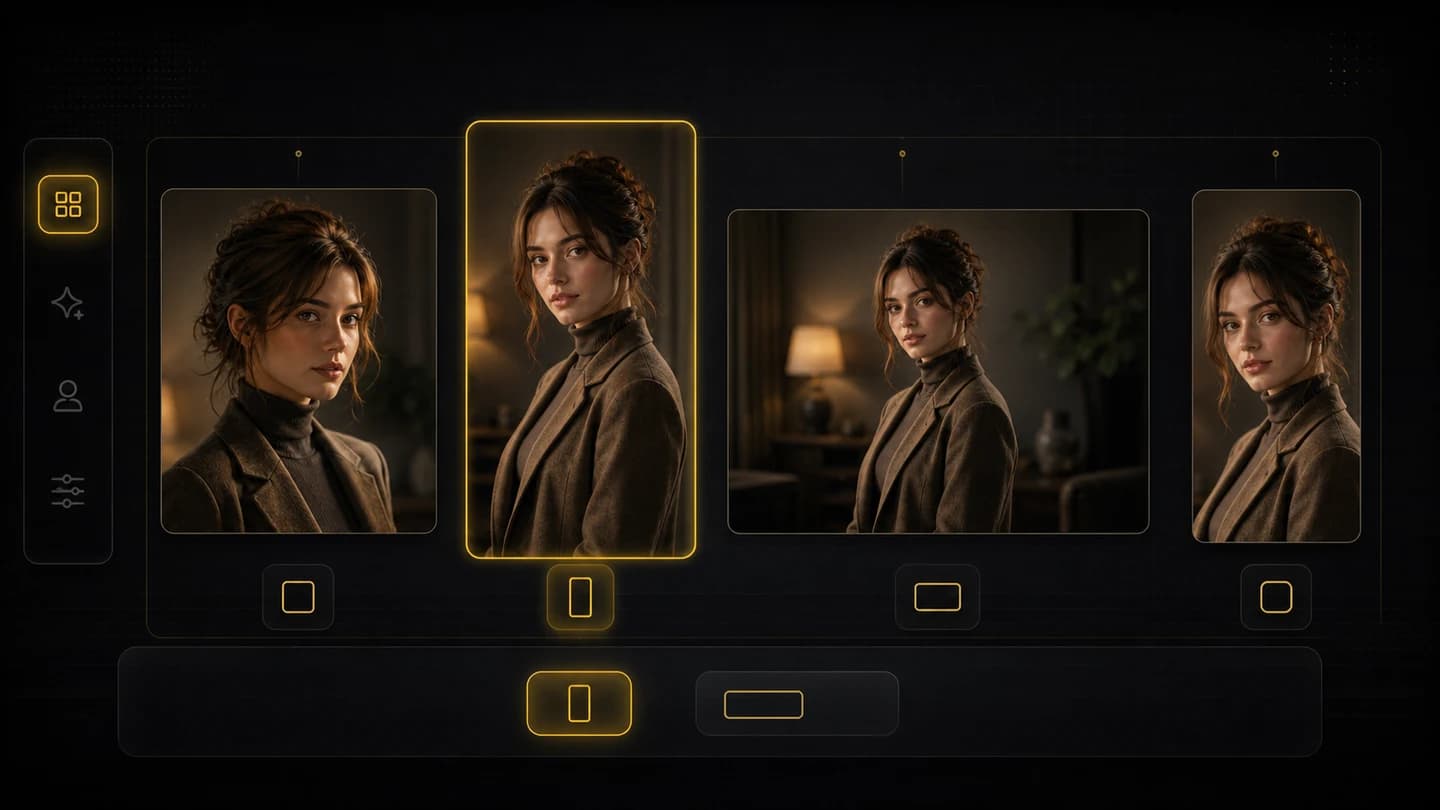 Aspect ratio setting step for AI portrait generation