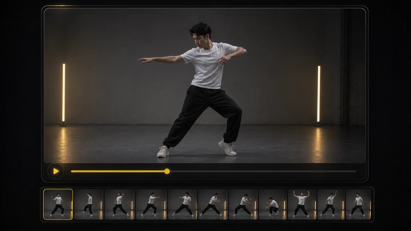 Motion reference video used as the movement guide