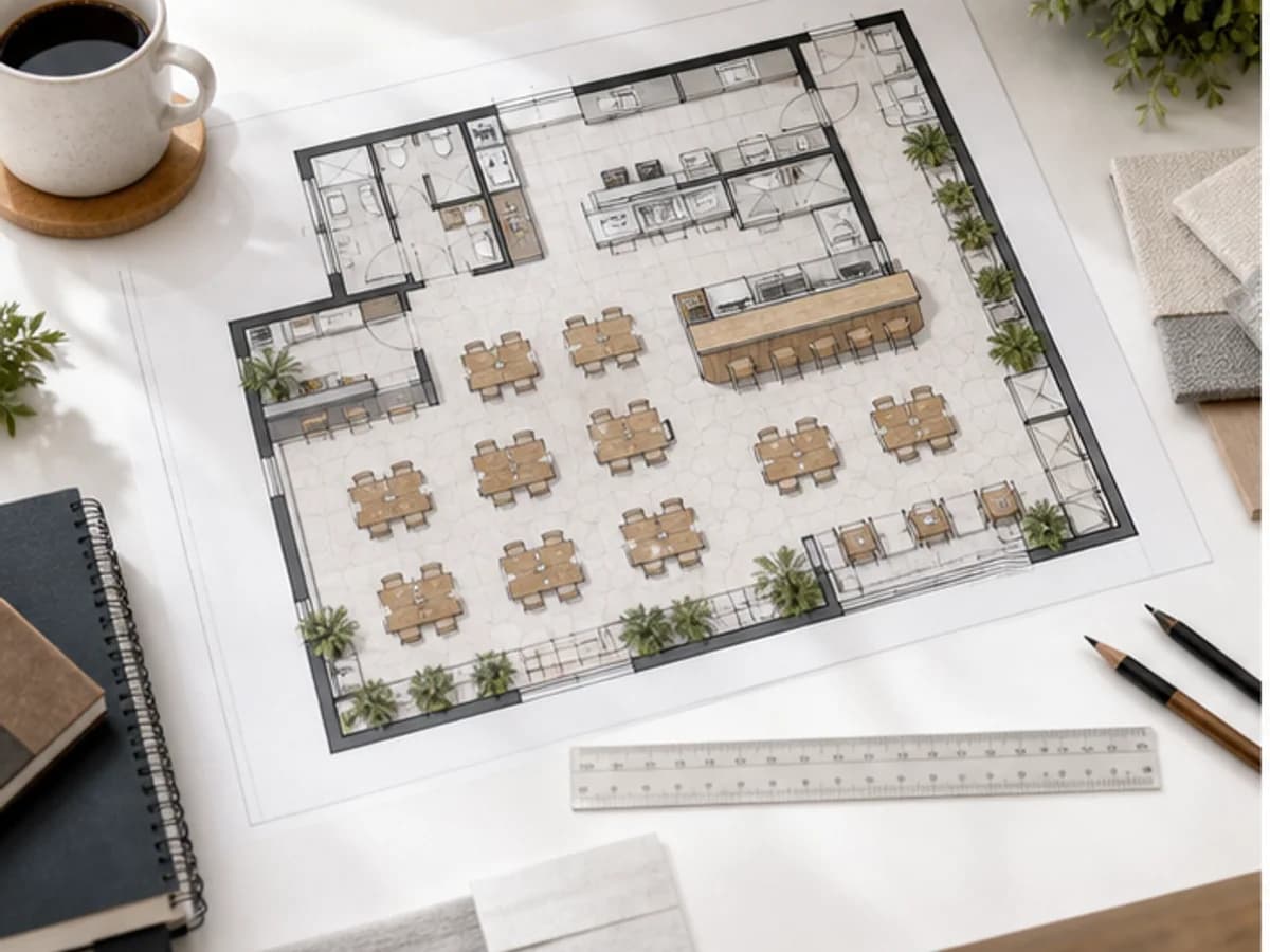 Floor Plan Generator showcase example: Cafe seating plan