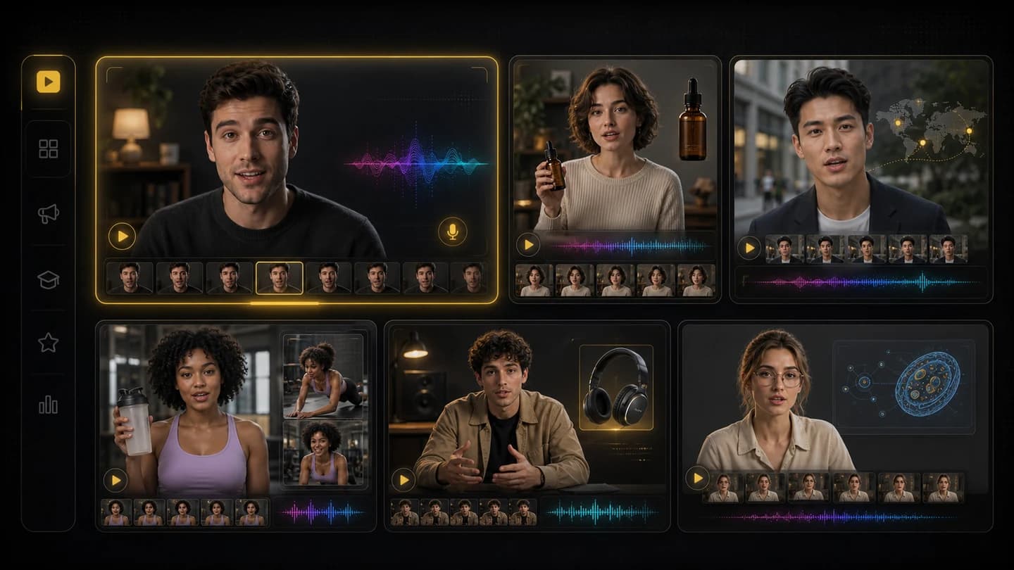 AI lip sync video examples for social ads and explainer clips