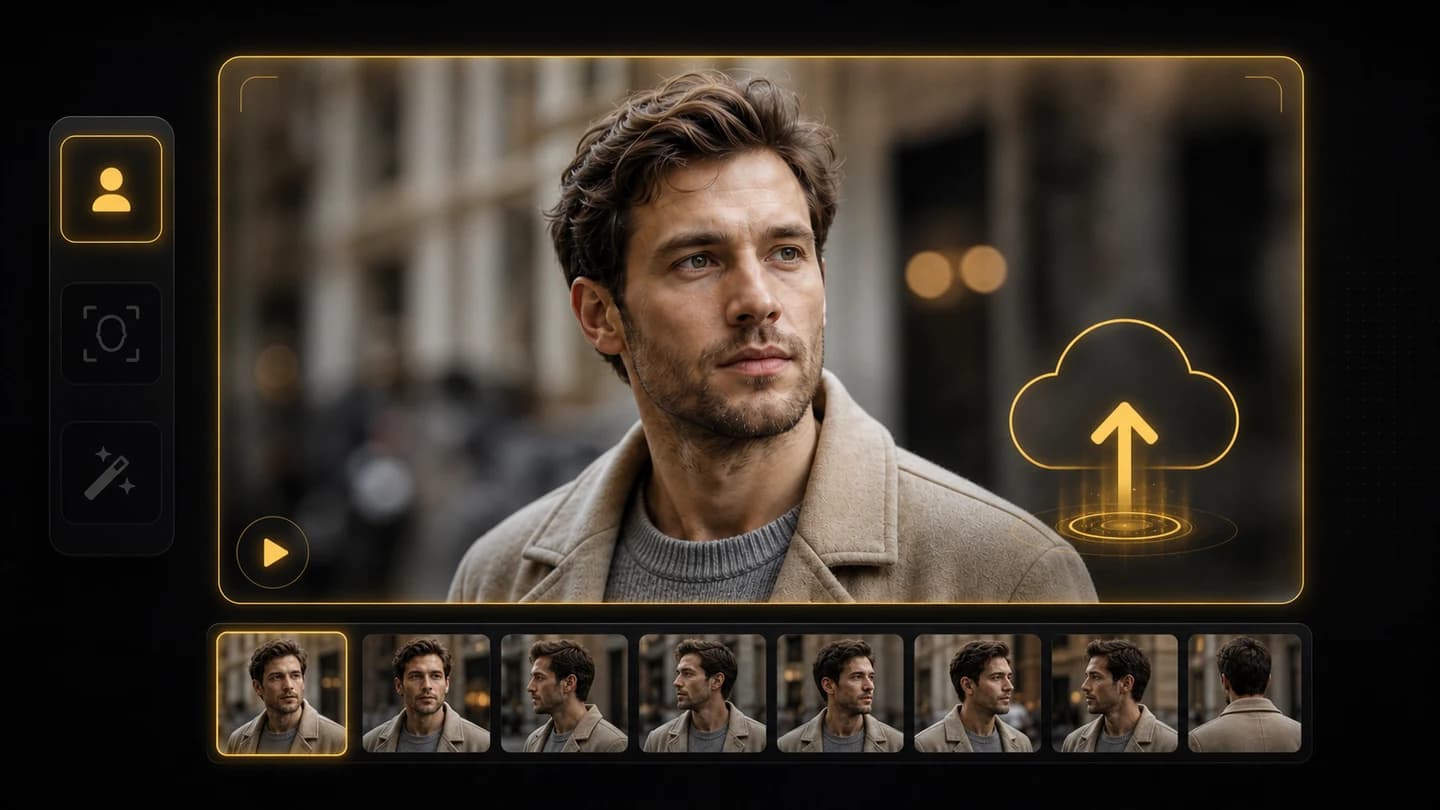 Target photo upload step for an AI face swap workflow